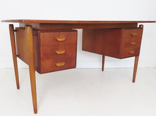 Danish Teak Desk By Luno Mobler