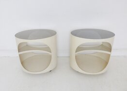 Pair Of Plywood & Glass Side Tables By Erik Van Buijtenen For Nebu Holland