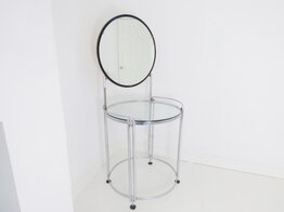 French Art Deco Chrome & Glass Vanity Dressing Table