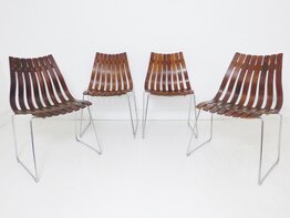 Set Of 4 Rosewood Scandia Dining Chairs By Hans Brattrud For Hove Mobler Norway