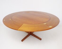 Danish Teak Flip Flap Dining Table By Dyrlund Denmark